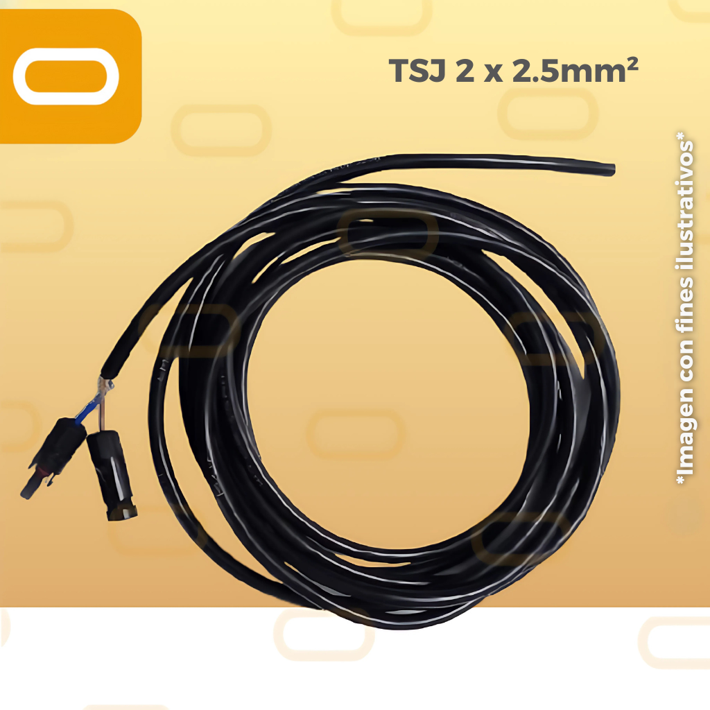 Cableado panel a controlador TSJ 2 x 2.5mm² | Solar Guatemala